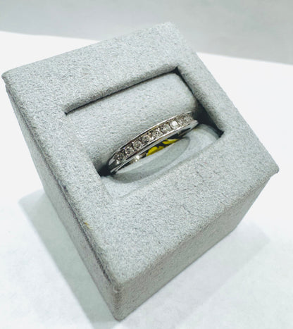 10K WHITE GOLD NATURAL DIAMOND WEDDING BAND 0.25CT, SIZE: 7