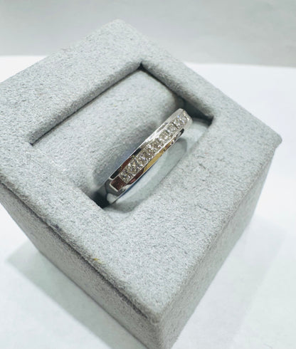 14K WHITE GOLD NATURAL DIAMOND WEDDING BAND 0.50CTW, SIZE: 6