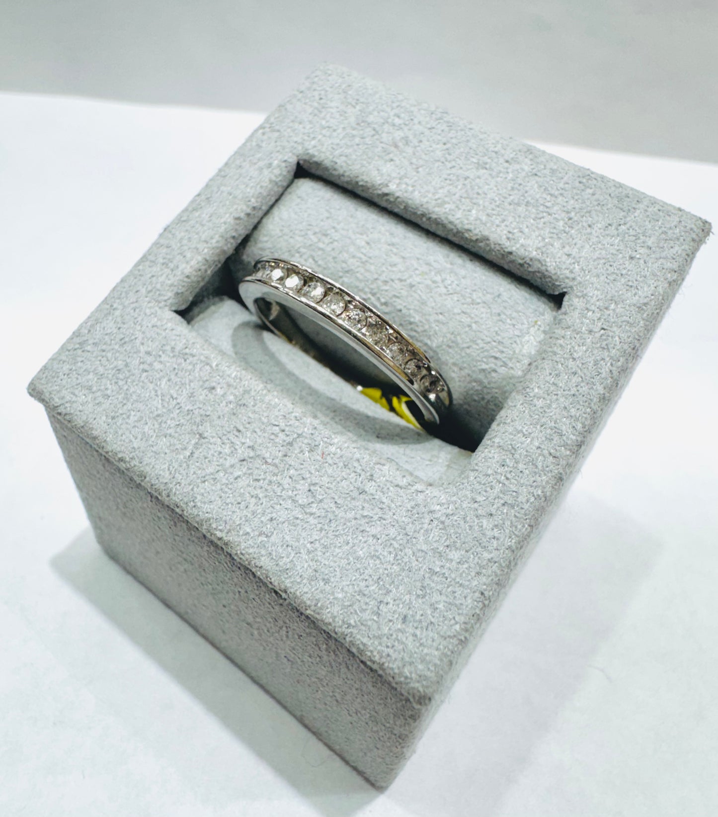 10K WHITE GOLD NATURAL DIAMOND WEDDING BAND 0.25CT, SIZE: 7