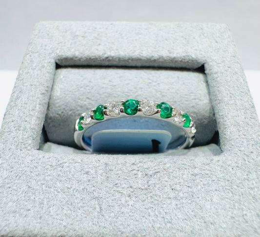 14K WHITE GOLD NATURAL DIAMOND WEDDING BAND 0.50CTW, SIZE: 6.5