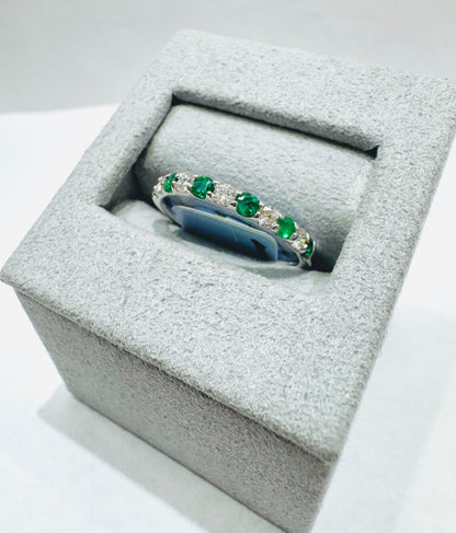 14K WHITE GOLD NATURAL DIAMOND WEDDING BAND 0.50CTW, SIZE: 6.5