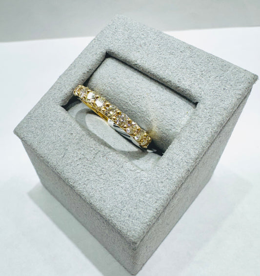 14K GOLD NATURAL DIAMOND WEDDING BAND, SIZE: 6