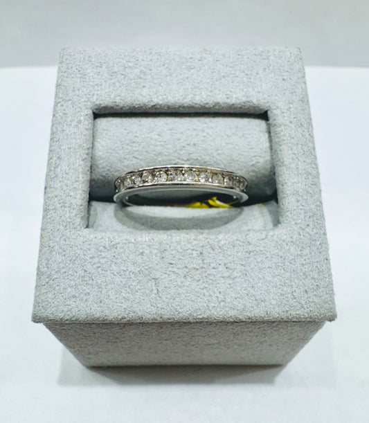 10K WHITE GOLD NATURAL DIAMOND WEDDING BAND 0.25CT, SIZE: 7