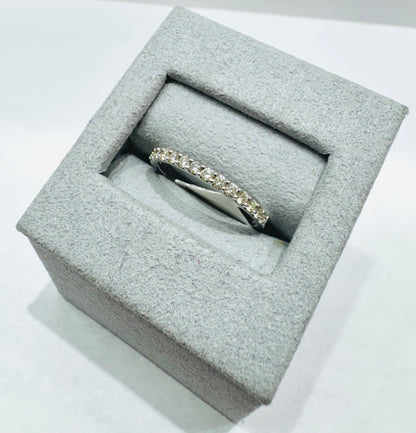 14K WHITE GOLD NATURAL DIAMOND WEDDING BAND 0.33CT, SIZE: 6