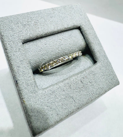 14K WHITE GOLD NATURAL DIAMOND WEDDING BAND 0.33CT, SIZE: 6