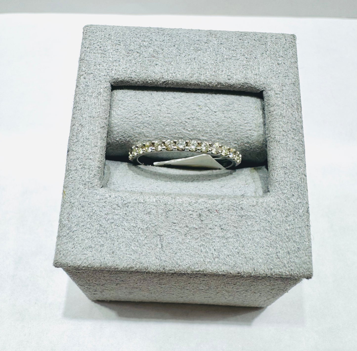 14K WHITE GOLD NATURAL DIAMOND WEDDING BAND 0.33CT, SIZE: 6