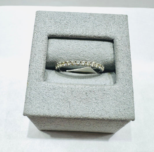14K WHITE GOLD NATURAL DIAMOND WEDDING BAND 0.33CT, SIZE: 6