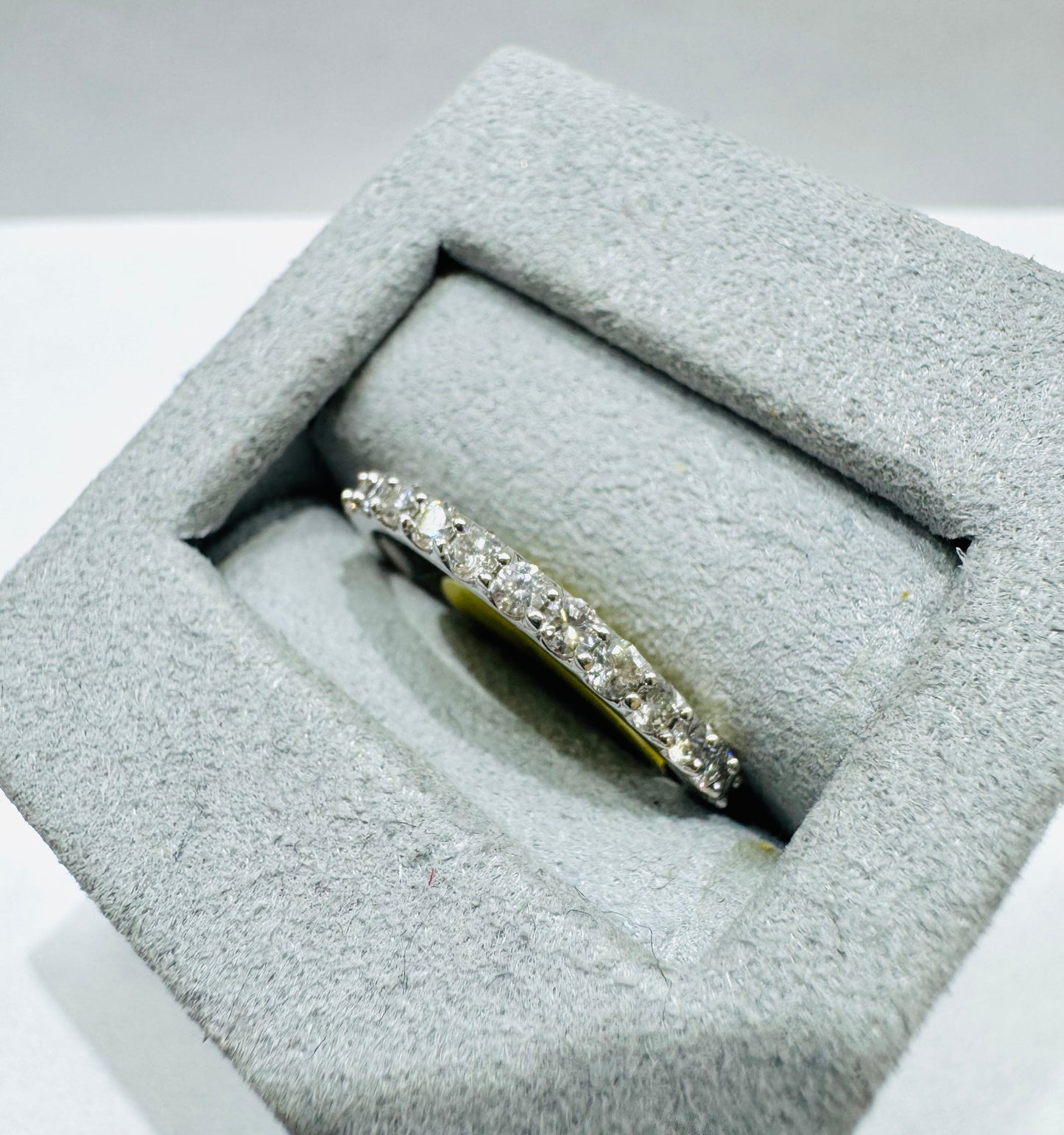 14K WHITE GOLD NATURAL DIAMOND WEDDING BAND 0.50CT, SIZE: 6.5