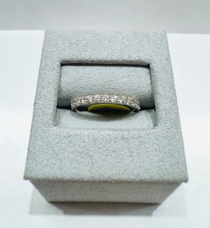 14K WHITE GOLD NATURAL DIAMOND WEDDING BAND 0.50CT, SIZE: 6.5