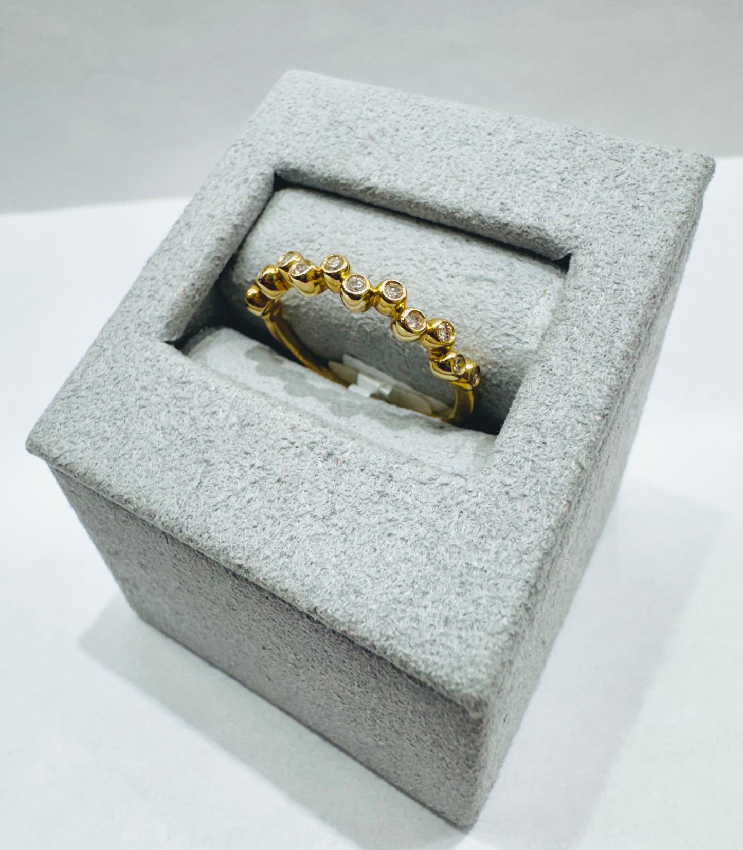 14K GOLD NATURAL DIAMOND WEDDING BAND 0.15CT, SIZE: 6.5