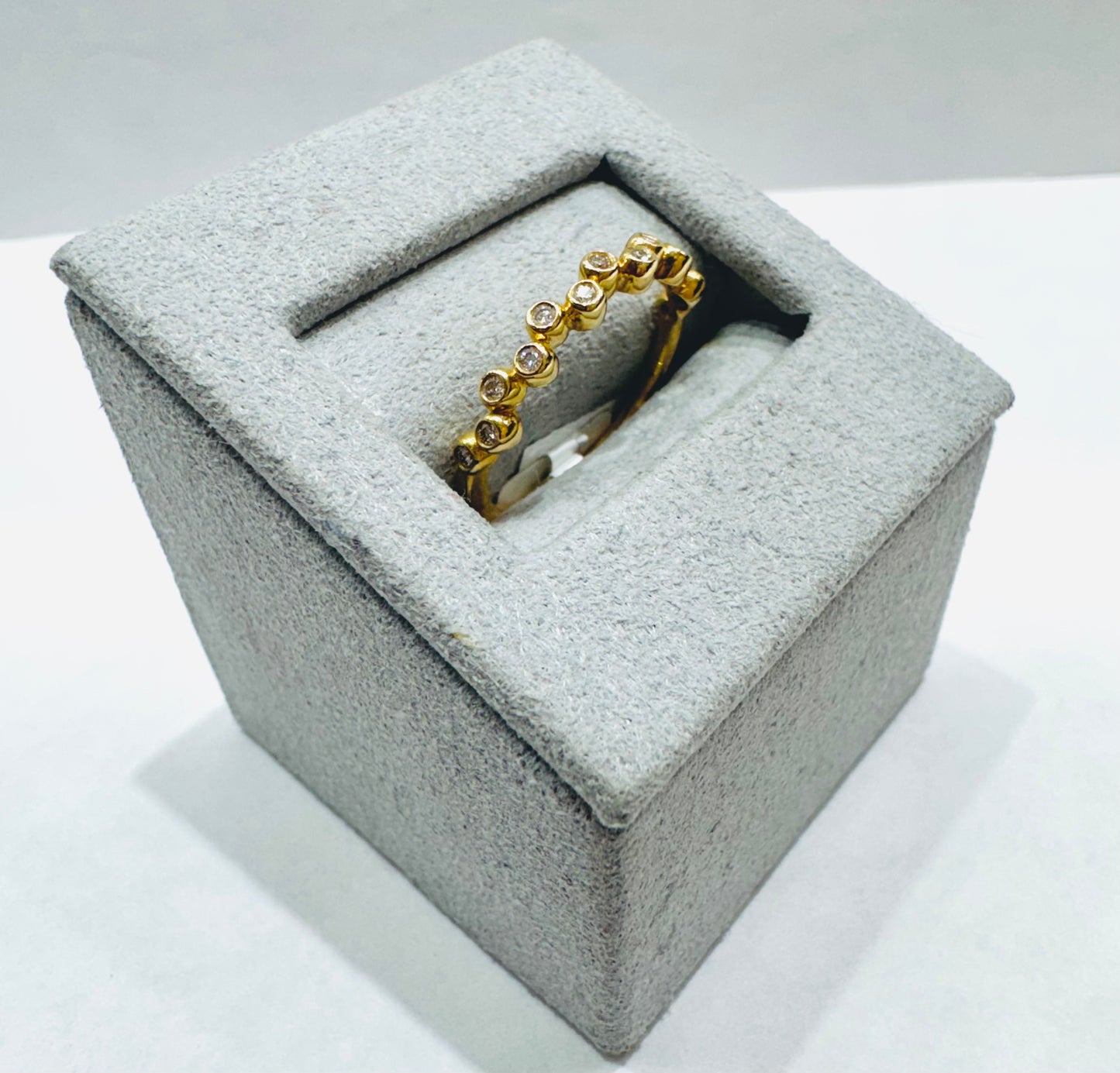 14K GOLD NATURAL DIAMOND WEDDING BAND 0.15CT, SIZE: 6.5