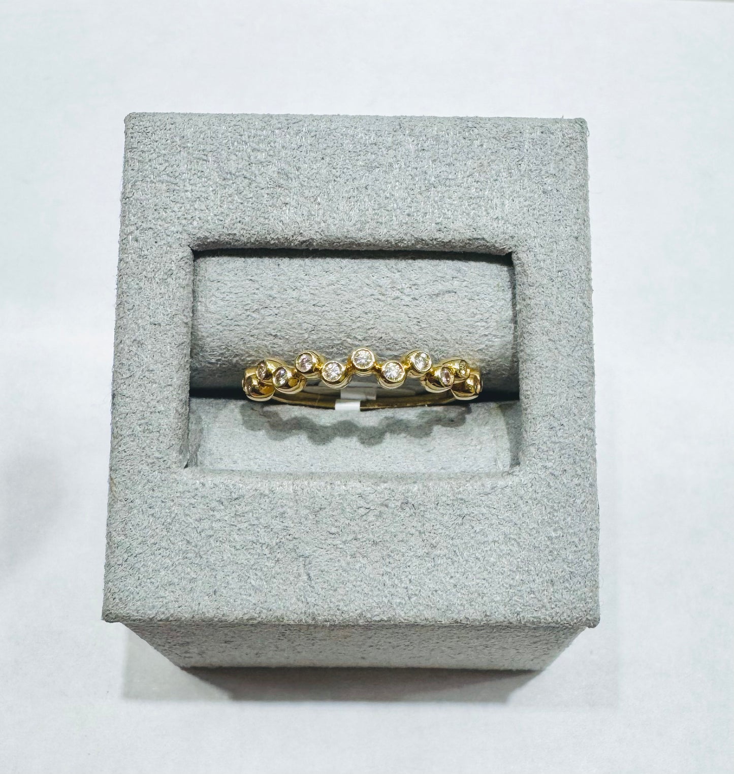 14K GOLD NATURAL DIAMOND WEDDING BAND 0.15CT, SIZE: 6.5