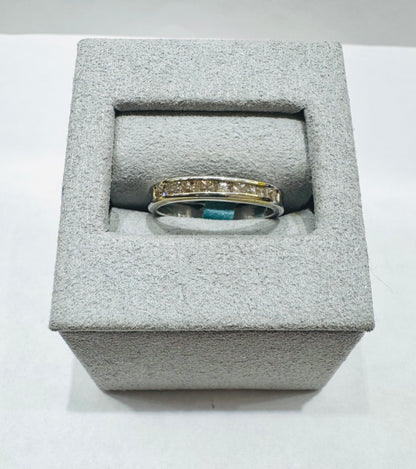 PLATINUM NATURAL DIAMOND WEDDING BAND 0.50CT, SIZE: 5