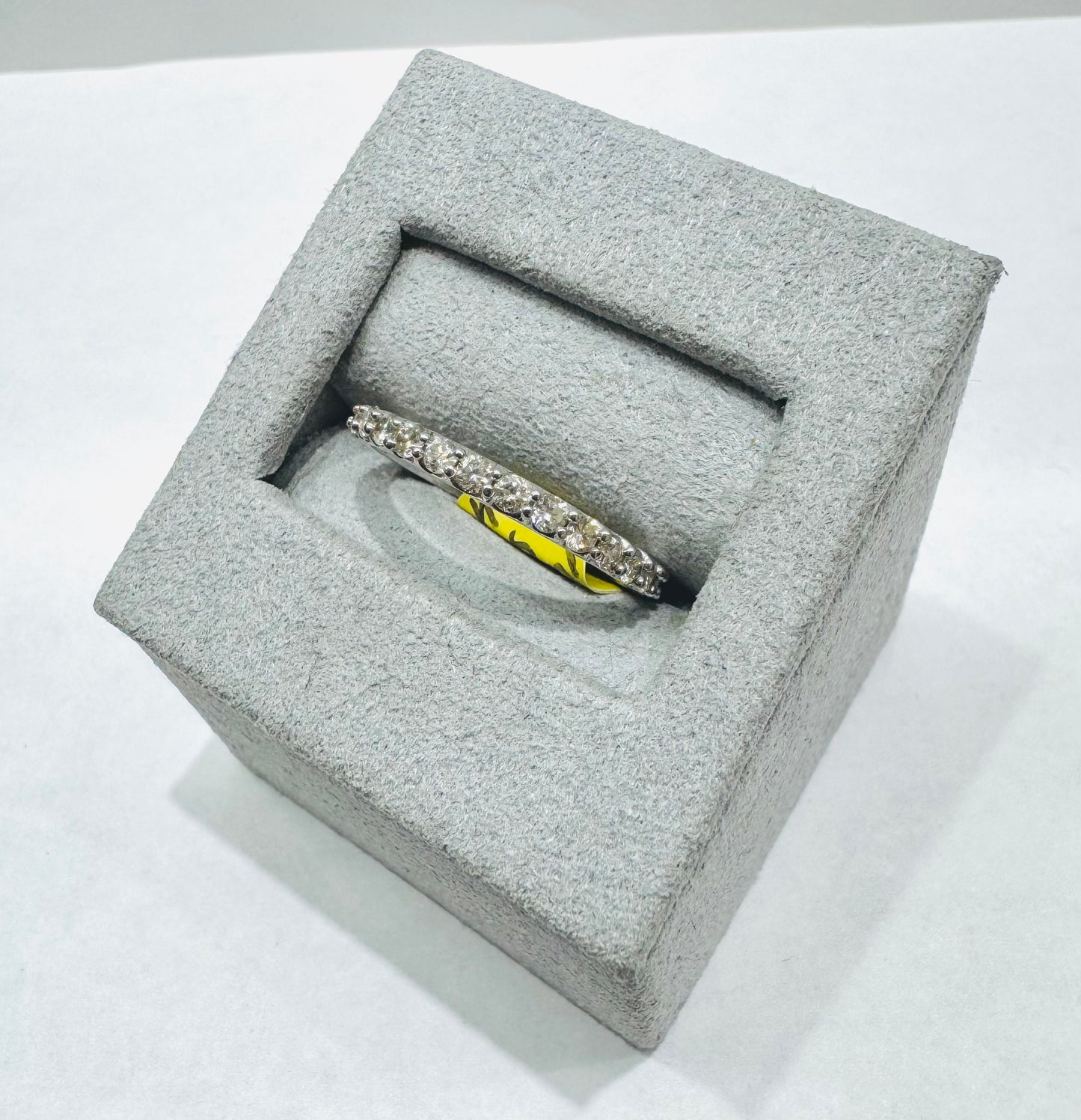 14K WHITE GOLD NATURAL DIAMOND WEDDING BAND 0.50CT, SIZE: 6.5