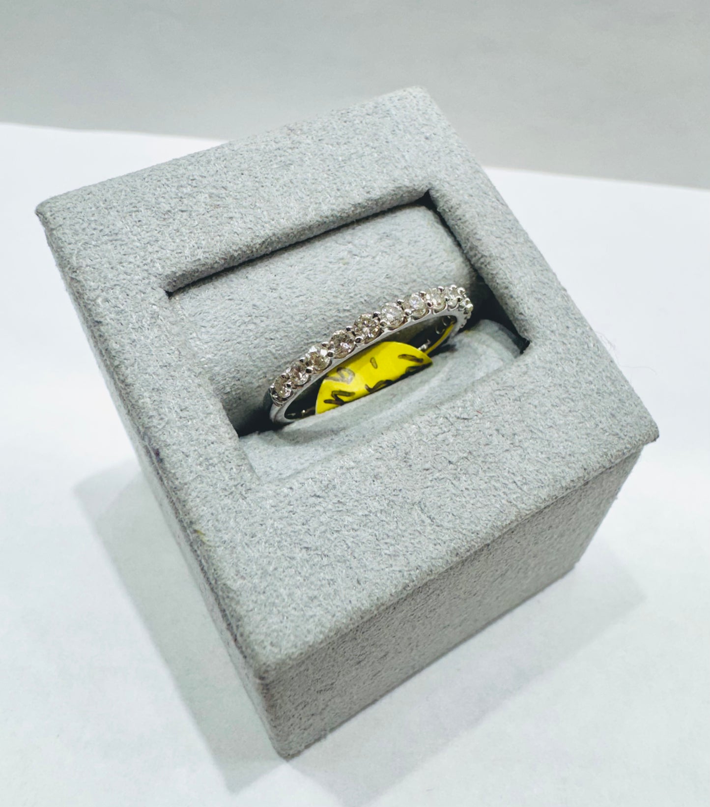 14K WHITE GOLD NATURAL DIAMOND WEDDING BAND 0.50CT, SIZE: 6.5