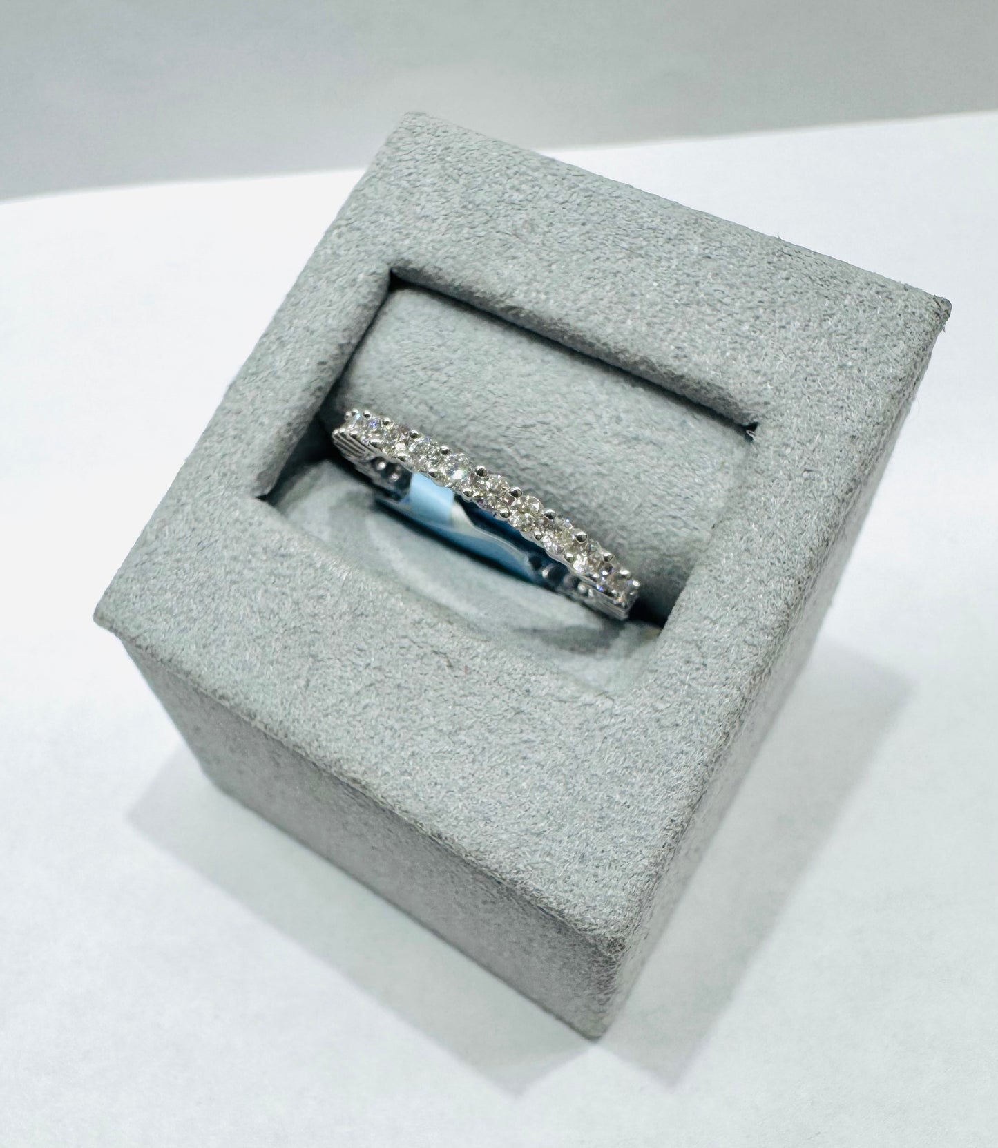 14K WHITE GOLD NATURAL DIAMOND WEDDING BAND, 1.00CTW, SIZE: 6.5