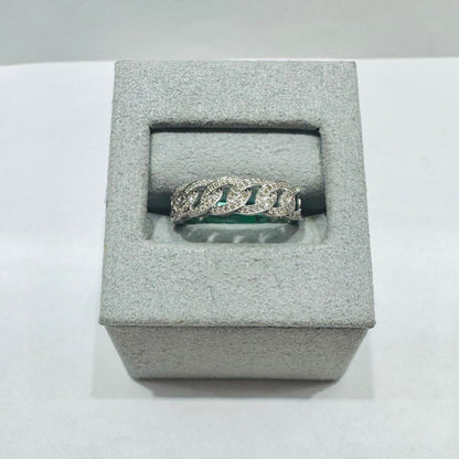 10K WHITE GOLD NATURAL DIAMOND WEDDING BAND, SIZE: 7