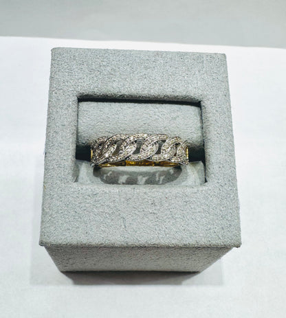 10K GOLD NATURAL DIAMOND WEDDING BAND, SIZE: 7