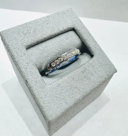 14K WHITE GOLD NATURAL DIAMOND WEDDING BAND 0.25CTW, SIZE: 6.5