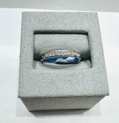 14K WHITE GOLD NATURAL DIAMOND WEDDING BAND, 1.00CTW, SIZE: 6.5