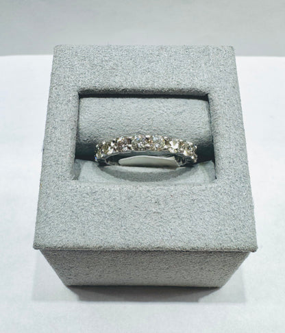 14K WHITE GOLD NATURAL DIAMOND WEDDING BAND 2.25CT, SIZE:6