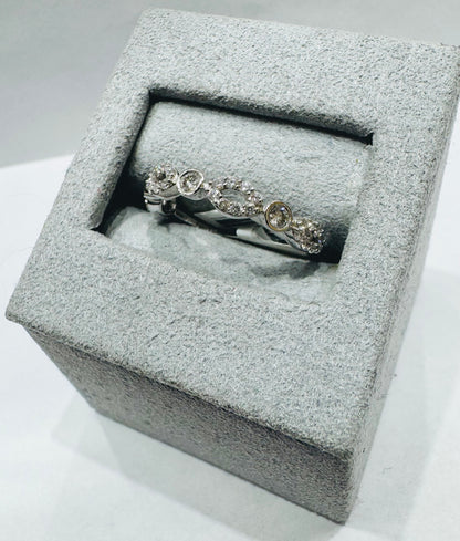 14K WHITE GOLD NATURAL DIAMOND WEDDING BAND 0.33CT, SIZE: 6.5