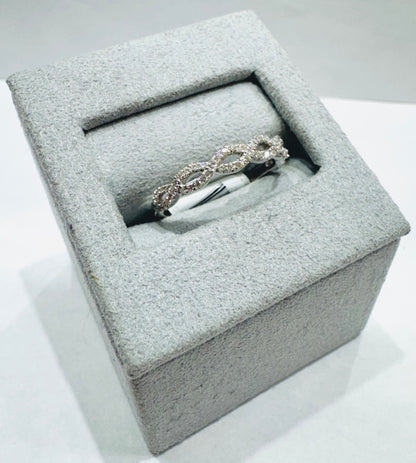 14K WHITE GOLD NATURAL DIAMOND WEDDING BAND 0.20CT, SIZE: 6.5