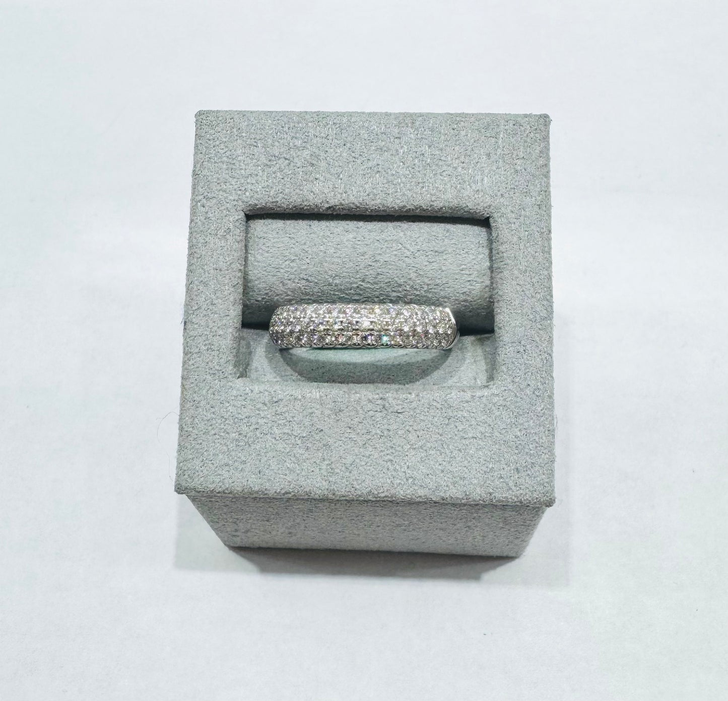 14K WHITE GOLD NATURAL DIAMOND WEDDING BAND 0.50CT, SIZE: 7