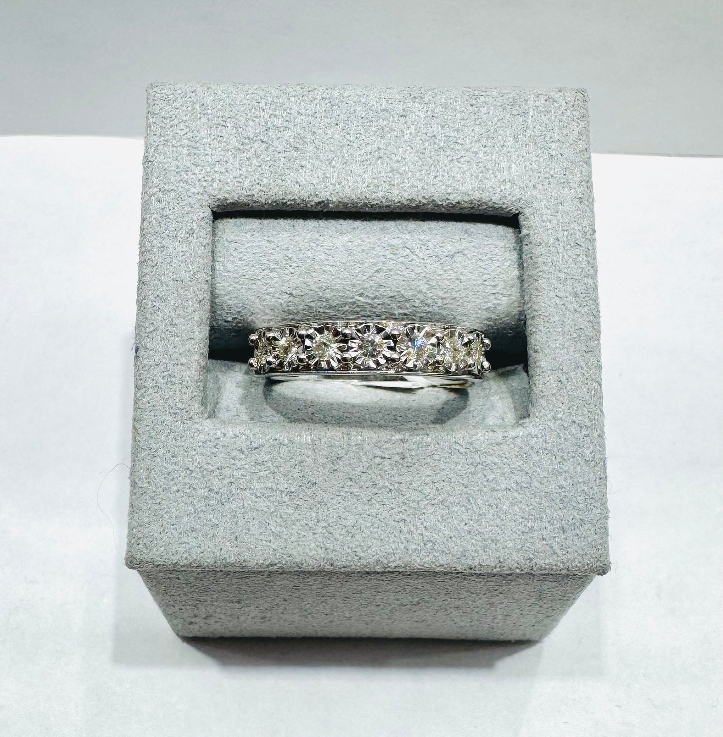 10K WHITE GOLD NATURAL DIAMOND WEDDING BAND 0.20CT, SIZE: 6.5