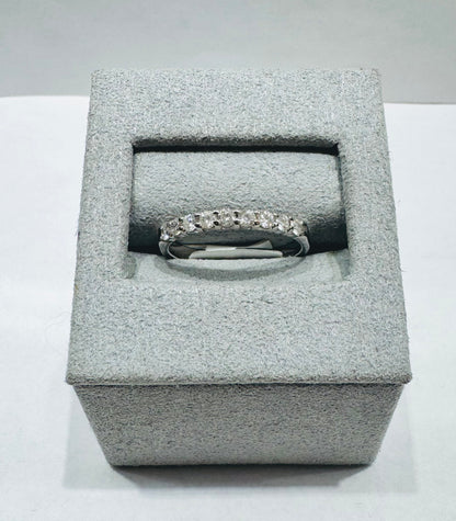 14K WHITE GOLD NATURAL DIAMOND WEDDING BAND 0.36CT, SIZE: 7