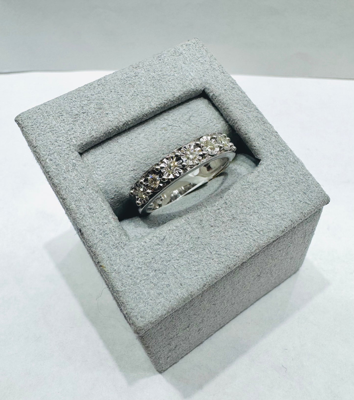 10K WHITE GOLD NATURAL DIAMOND WEDDING BAND 0.20CT, SIZE: 6.5