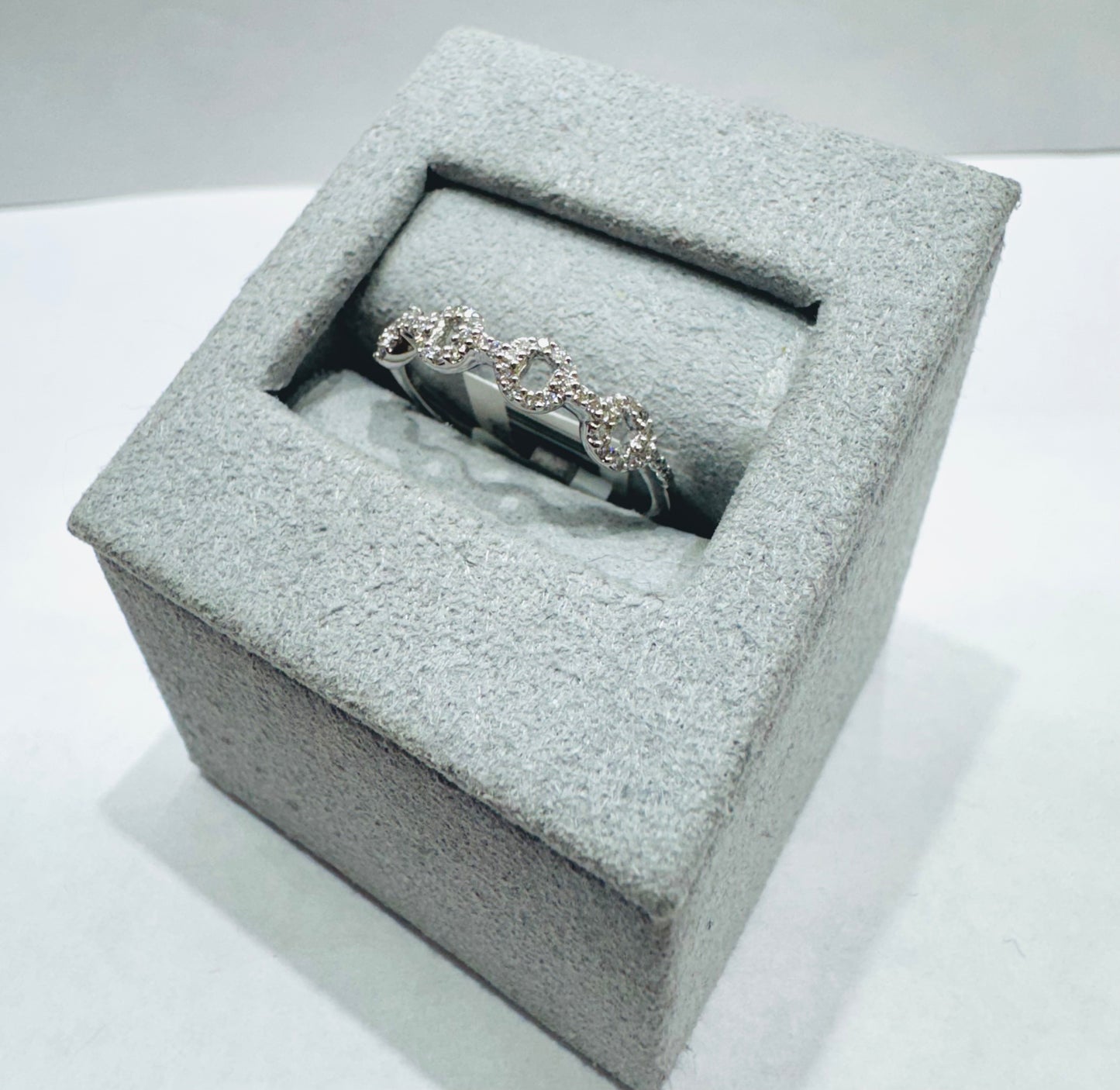 14K WHITE GOLD NATURAL DIAMOND WEDDING BAND 0.20CT, SIZE: 6.5