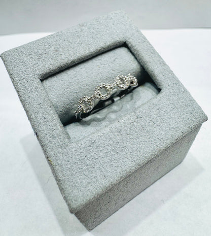 14K WHITE GOLD NATURAL DIAMOND WEDDING BAND 0.20CT, SIZE: 6.5