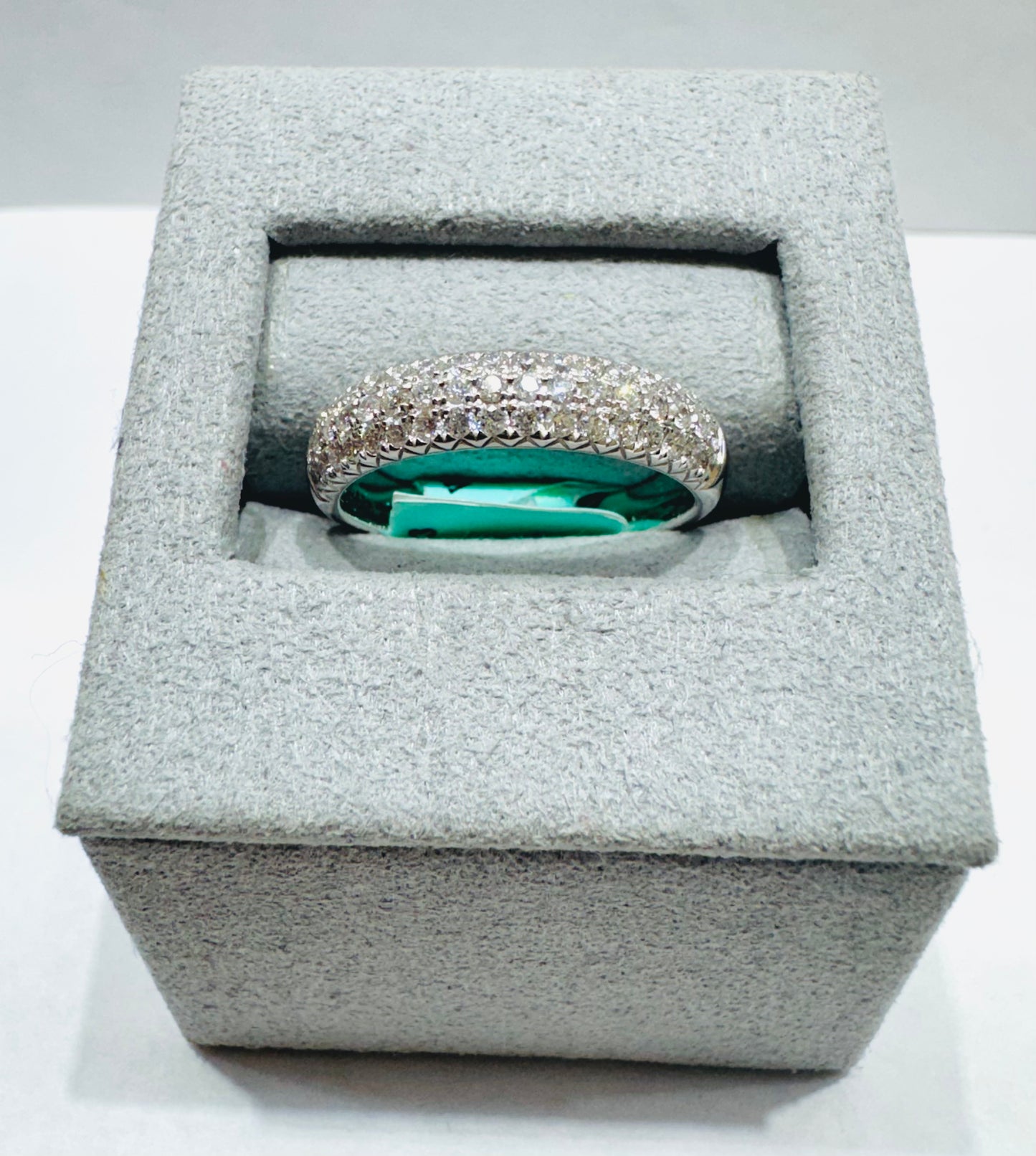 14K WHITE GOLD NATURAL DIAMOND WEDDING BAND 0.50CT, SIZE: 7