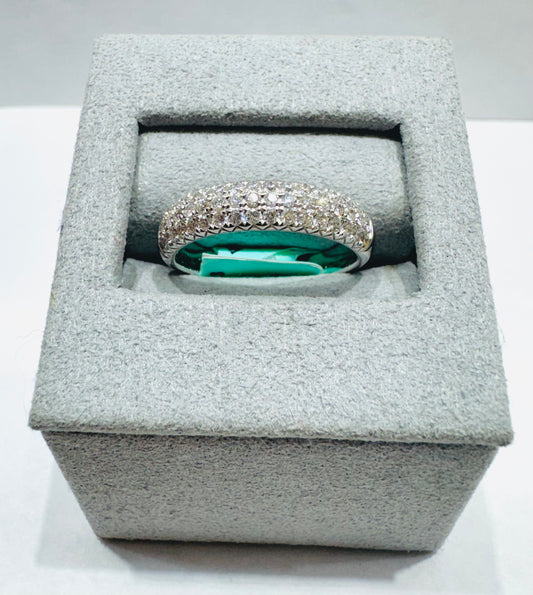 14K WHITE GOLD NATURAL DIAMOND WEDDING BAND 0.50CT, SIZE: 7