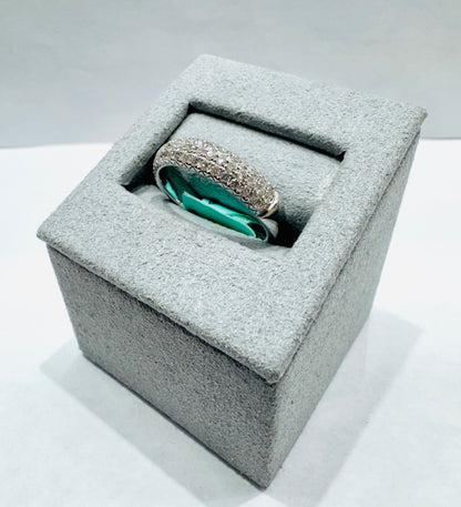 14K WHITE GOLD NATURAL DIAMOND WEDDING BAND 0.50CT, SIZE: 7