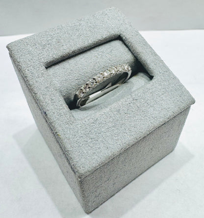 14K WHITE GOLD NATURAL DIAMOND WEDDING BAND 0.36CT, SIZE: 7