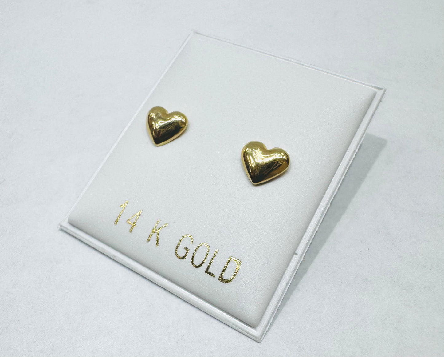 14K GOLD HEART BABY EARRINGS