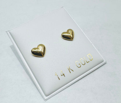 14K GOLD HEART BABY EARRINGS