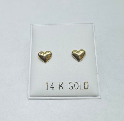 14K GOLD HEART BABY EARRINGS