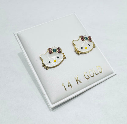14K GOLD HELLO KITTY BABY EARRINGS