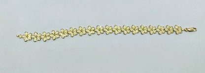 10K GOLD HIBISCUS FLOWER BRACELET 7”, WEIGHT: 11.4gm