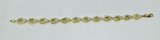 10K GOLD DOLPHIN BRACELET 7”, WEIGHT: 6.3gm