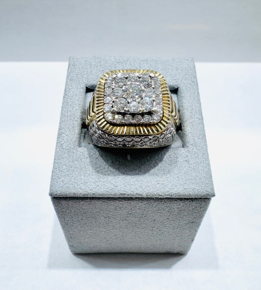10K GOLD MEN’S NATURAL DIAMOND RING 3.00tw, SIZE: 8.5
