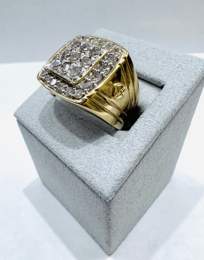 10K GOLD MENS NATURAL DIAMOND RING 2.000CT, SIZE: 10