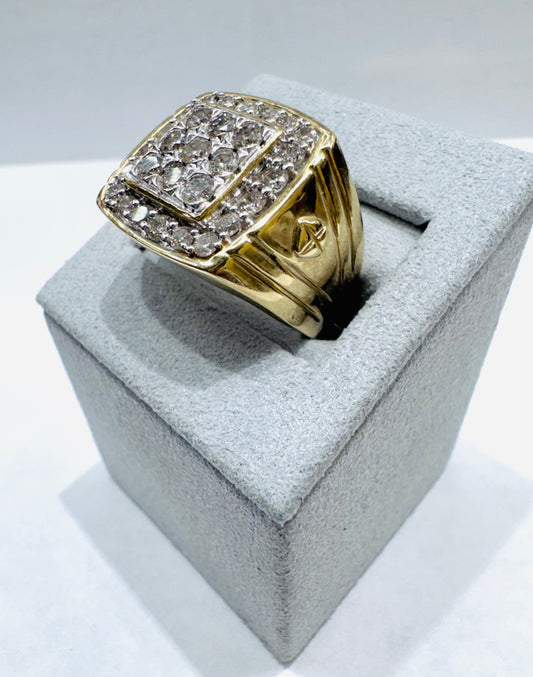 10K GOLD MENS NATURAL DIAMOND RING 2.000CT, SIZE: 10