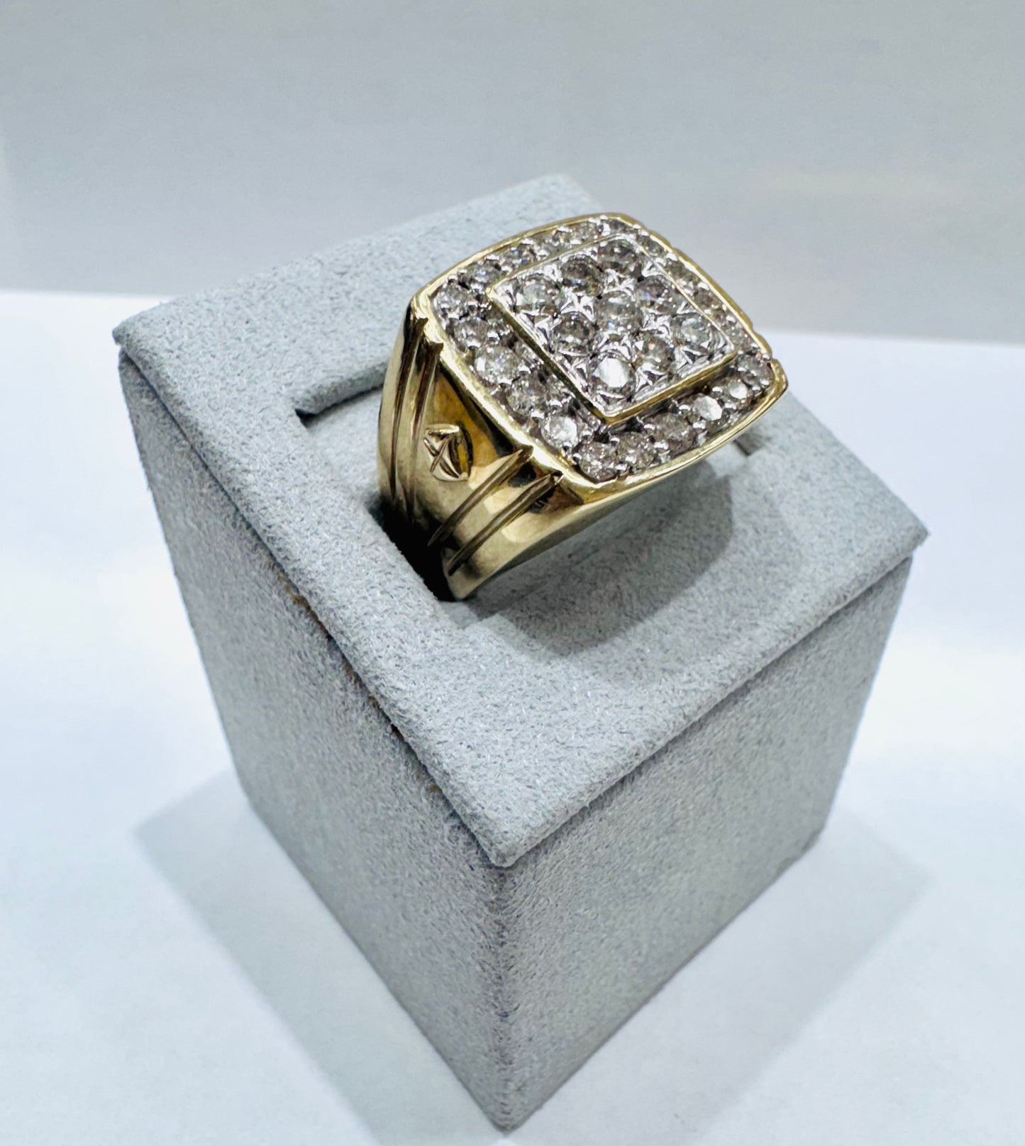 10K GOLD MENS NATURAL DIAMOND RING 2.000CT, SIZE: 10