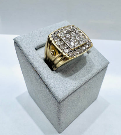 10K GOLD MENS NATURAL DIAMOND RING 2.000CT, SIZE: 10