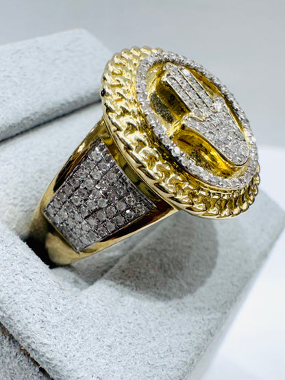 10K GOLD MEN’S NATURAL DIAMOND RING 0.50CT, SIZE: 10