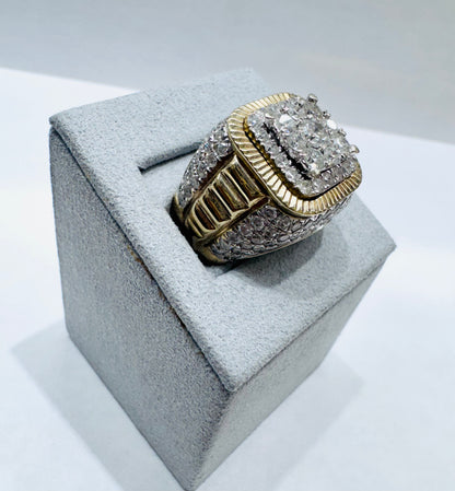 10K GOLD MEN’S NATURAL DIAMOND RING 3.00tw, SIZE: 8.5
